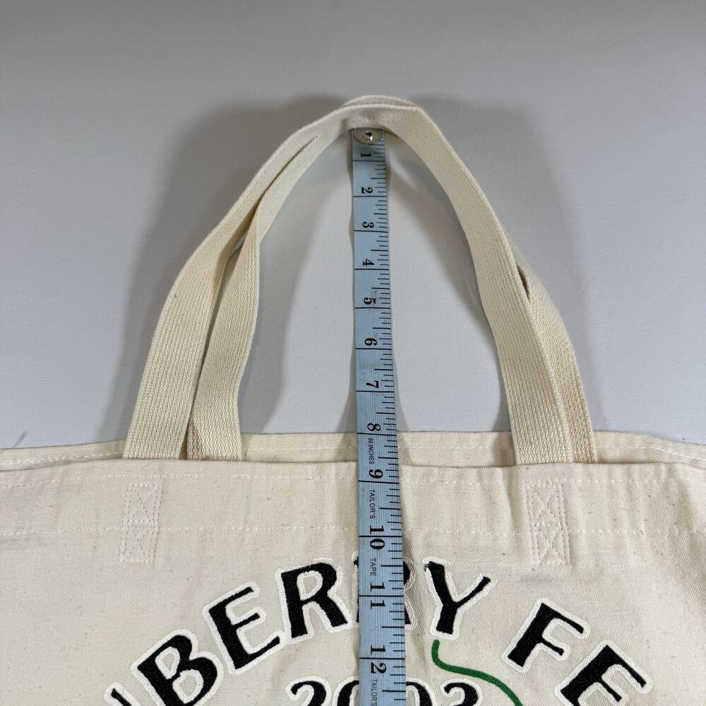 Vintage Strawberry Festival 2003 Logo Printed Canvas Tote Bag - Cream OS - Picture 9 of 9